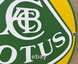 Vintage Lotus Porcelain Dealership Sign Italy Lamborghini Gas Oil Enzo Ferrari
