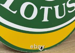Vintage Lotus Porcelain Dealership Sign Italy Lamborghini Gas Oil Enzo Ferrari