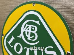 Vintage Lotus Porcelain Dealership Sign Italy Lamborghini Gas Oil Enzo Ferrari
