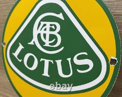 Vintage Lotus Porcelain Dealership Sign Italy Lamborghini Gas Oil Enzo Ferrari