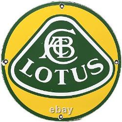 Vintage Lotus Porcelain Sign Car Dealership Gas Oil Garage Service Shop Race Car