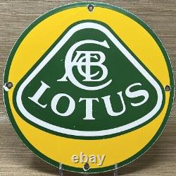 Vintage Lotus Porcelain Sign Car Dealership Gas Oil Garage Service Shop Race Car