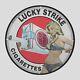Vintage Lucky Strike 1935 Oil Porcelain Gas Pump Sign