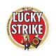 Vintage Lucky Strike Cigarettes Smoke Flavored Man Cave Porcelain Enamel Sign