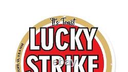 Vintage Lucky Strike Cigarettes Smoke Flavored Man Cave Porcelain Enamel Sign