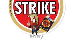Vintage Lucky Strike Cigarettes Smoke Flavored Man Cave Porcelain Enamel Sign