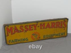 Vintage MASSEY HARRIS Farming Equipment Tin SIGN Original tractor EMBOSSED