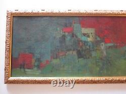 Vintage MID Century Cubist Cubism Abstract Painting Expressionism Mystery Art