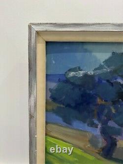 Vintage MID Century Swedish Modernist Framed Oil Painting Flow