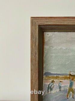 Vintage MID Century Swedish Modernist Framed Oil Painting Though The Terrain