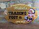 Vintage Mabel's Trading Post Sporting Goods Store Porcelain Sign Indian 12 X 7