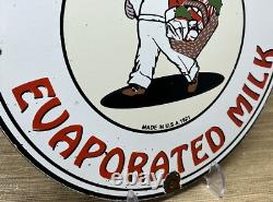 Vintage Mac Marr Evaporated Milk Porcelain Sign Grocery Store Restaurant Gas Oil
