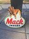 Vintage Mack Trucks Bulldog 11 Porcelain Metal Gasoline & Oil Diesel Pump Sign