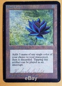 Vintage Magic MTG Alpha Black Lotus SIGNED by Richard Garfield, PIMP, RARE