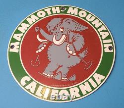 Vintage Mammoth Mountain Gasoline Porcelain California Ski Park Gas Service Sign