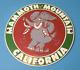 Vintage Mammoth Mountain Gasoline Porcelain California Ski Park Gas Service Sign