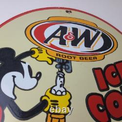 Vintage Man Cave Sign A&W Root Beer Beverage Mickey Mouse Gas Pump Sign