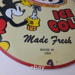 Vintage Man Cave Sign A&W Root Beer Beverage Mickey Mouse Gas Pump Sign