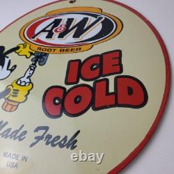 Vintage Man Cave Sign A&W Root Beer Beverage Mickey Mouse Gas Pump Sign
