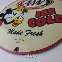 Vintage Man Cave Sign A&W Root Beer Beverage Mickey Mouse Gas Pump Sign