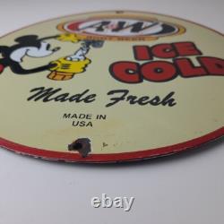 Vintage Man Cave Sign A&W Root Beer Beverage Mickey Mouse Gas Pump Sign