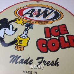 Vintage Man Cave Sign A&W Root Beer Beverage Mickey Mouse Gas Pump Sign