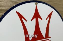 Vintage Maserati Porcelain Sign Oil Gas Dealership Ford Jag Cars Lambo Ferrari