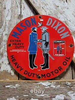Vintage Mason Dixon Porcelain Sign 1954 Diesel Fuel Gas Station Motor Oil Garage
