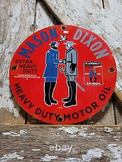 Vintage Mason Dixon Porcelain Sign 1954 Diesel Fuel Gas Station Motor Oil Garage