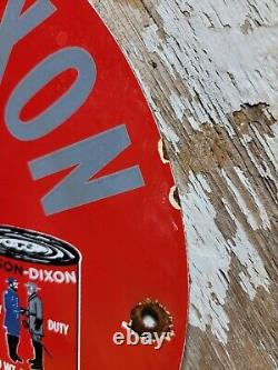 Vintage Mason Dixon Porcelain Sign 1954 Diesel Fuel Gas Station Motor Oil Garage
