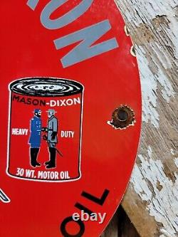 Vintage Mason Dixon Porcelain Sign 1954 Diesel Fuel Gas Station Motor Oil Garage