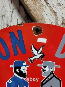 Vintage Mason Dixon Porcelain Sign 1954 Diesel Fuel Gas Station Motor Oil Garage