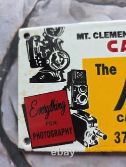 Vintage Mayfair Camera Shop Porcelain Sign 10×5