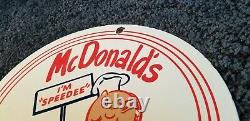 Vintage Mcdonalds Porcelain Restaurant Burgers Shakes Drive Thru Service Sign