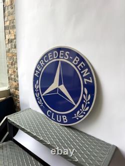 Vintage Mercedes-Benz Club Round Metal Heavy Metal Sign XL 19.7 (50cm)