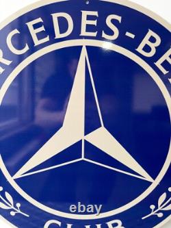 Vintage Mercedes-Benz Club Round Metal Heavy Metal Sign XL 19.7 (50cm)