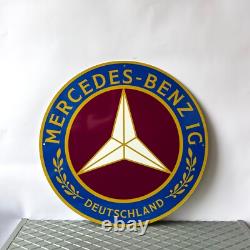 Vintage Mercedes-Benz IG Deutschland Round Heavy Metal Sign 19.7 (50cm)