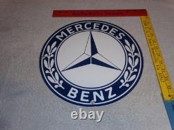 Vintage Mercedes Benz Luxury Car Truck 12 Porcelain Metal Suv Gasoline Oil Sign
