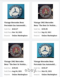Vintage Mercedes Benz Luxury Car Truck 12 Porcelain Metal Suv Gasoline Oil Sign