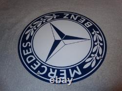 Vintage Mercedes Benz Luxury Car Truck 12 Porcelain Metal Suv Gasoline Oil Sign