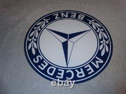 Vintage Mercedes Benz Luxury Car Truck 12 Porcelain Metal Suv Gasoline Oil Sign