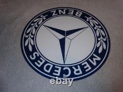 Vintage Mercedes Benz Luxury Car Truck 12 Porcelain Metal Suv Gasoline Oil Sign