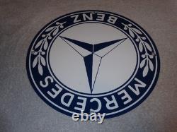 Vintage Mercedes Benz Luxury Car Truck 12 Porcelain Metal Suv Gasoline Oil Sign