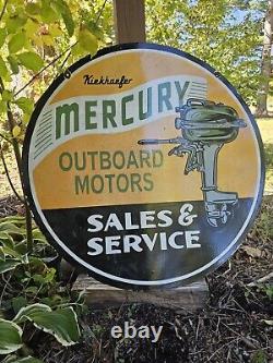 Vintage Mercury Outboard Motors Double-sided Porcelain Dealer Sign 30