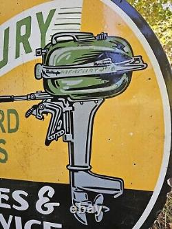 Vintage Mercury Outboard Motors Double-sided Porcelain Dealer Sign 30