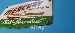 Vintage Mercury Outboard Porcelain 10 Kiekhaefer Boat Gasoline Motors Pump Sign