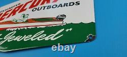 Vintage Mercury Outboards Porcelain Kiekhaefer Boat Gasoline Motors Sales Sign