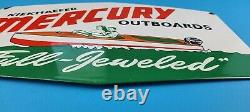 Vintage Mercury Outboards Porcelain Kiekhaefer Boat Gasoline Motors Sales Sign
