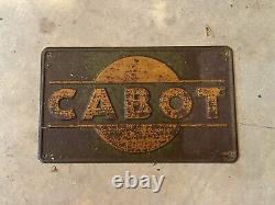 Vintage Metal Cabot Pumping Unit Sign Old Oil Gas Embossed