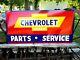 Vintage Metal Chevy Chevrolet Used Cars Truck Gas Oil 18x36 Hand Painted Sign R